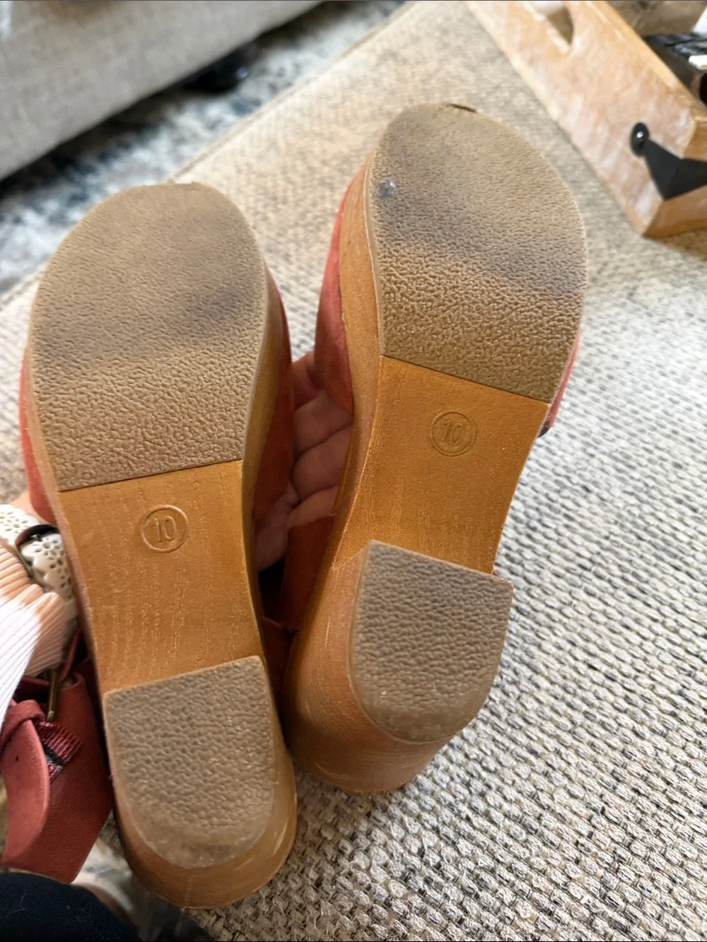 Universal Thread Rust Suede Platform Sandals with Ankle Buckle